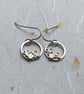 Recycled Sterling Silver Wire Earrings - Circle Cluster Drop Earrings - Image 3