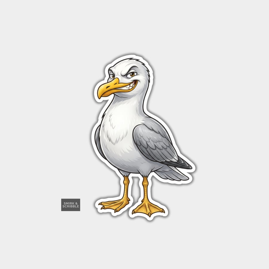 Image of Funny Vinyl Die Cut Sticker For Adults - Seagull