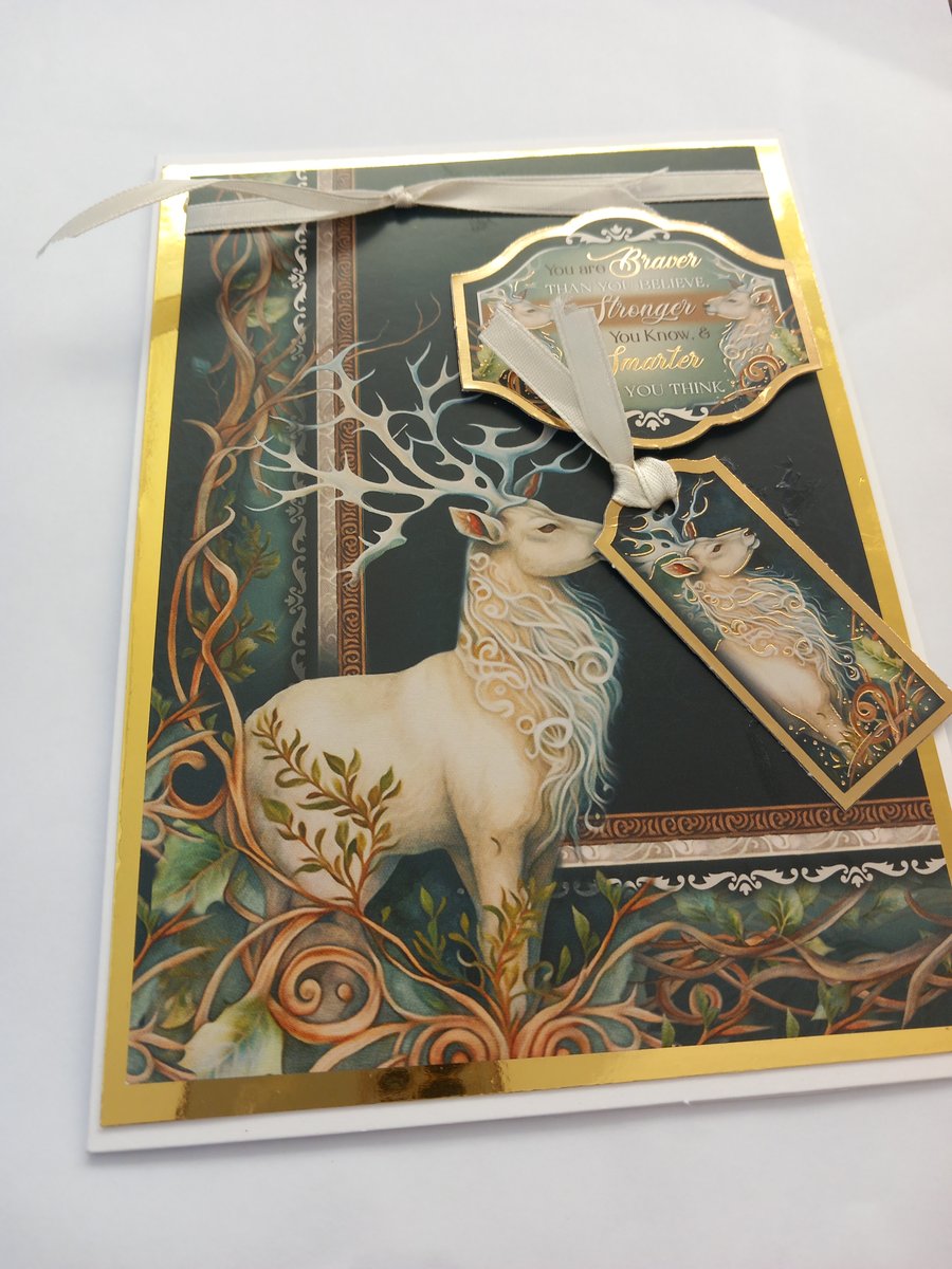 Stag birthday card wildlife enchanted forest greetings
