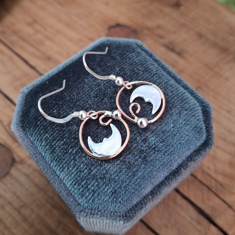 Handmade Quirky Moon Earrings 