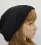 Handmade women's baggy beanie hat, black beret, knitted tam, black hat - Image 6