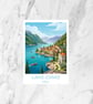 Lake Como Wall Art Postcard Italian Lakes Decor Scenic Europe Print Small Gift