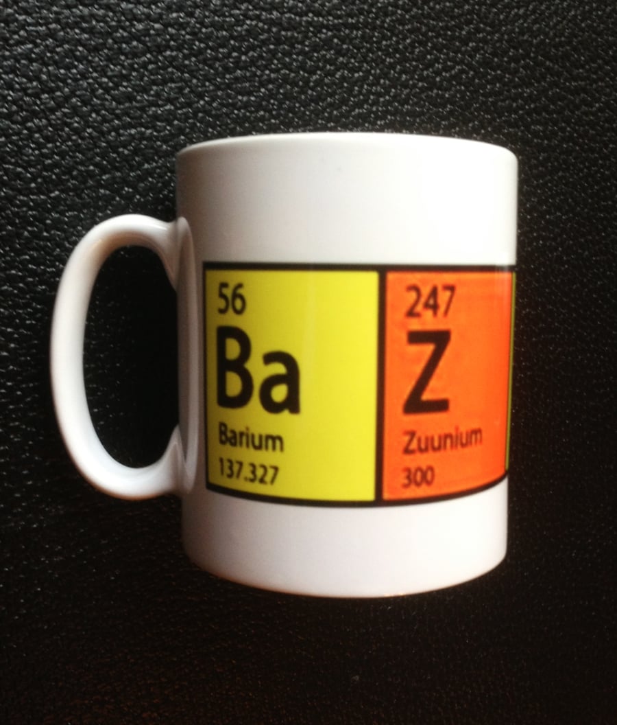 BAZINGA Mug with Chemical Symbols