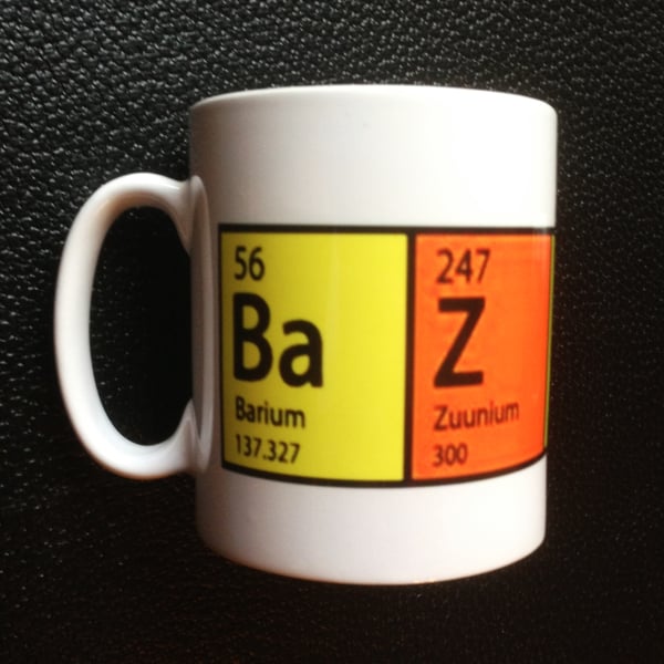 BAZINGA Mug with Chemical Symbols