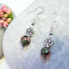 Cloisonne and Flower Earrings