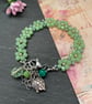 Pretty green floral design elegant bracelet, green jewellery, ladies accessories