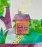 Framed paper cut illustration - House in a teacup.  - Image 4