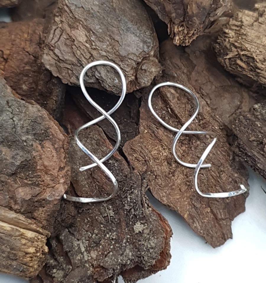 Minimalist Sterling Silver Spiral Earrings