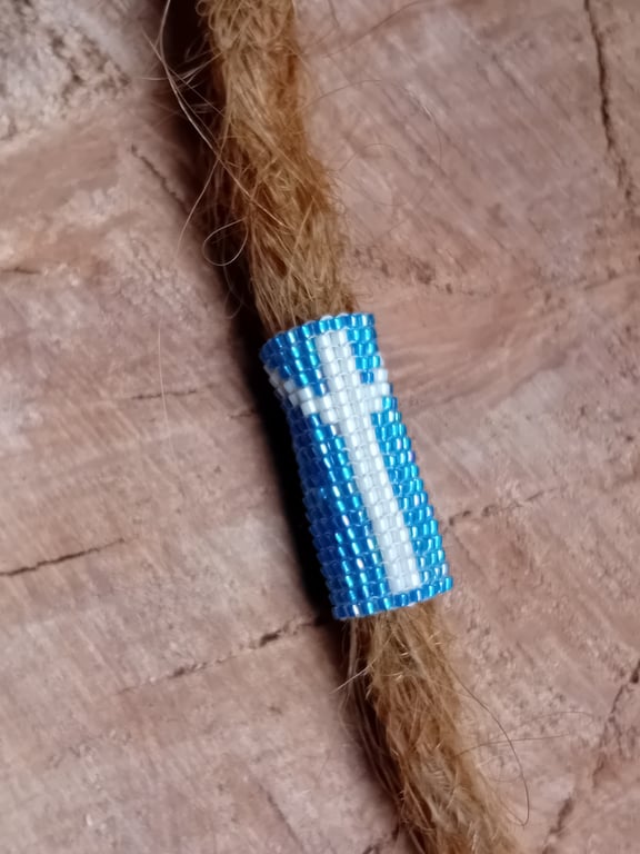 Algiz viking protection rune beaded dreadlock bead