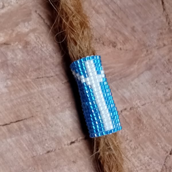 Algiz viking protection rune beaded dreadlock bead