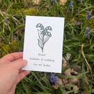 Plantable Bluebell Seed Paper Print - Wildflower Botanical Art, Love Symbol (A6)
