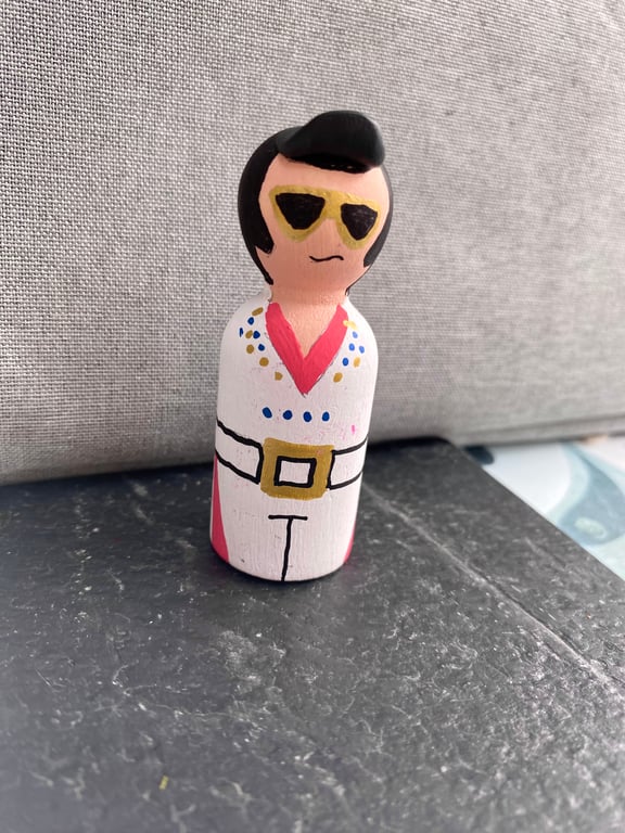 Elvis Presley Handpainted Wooden Peg Doll - pop icons
