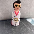 Elvis Presley Handpainted Wooden Peg Doll - pop icons