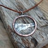 Copper hoop 'flowers' necklace, boho pendant 