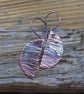 Aged copper half moon 'ripple' earrings, boho style  - Image 2