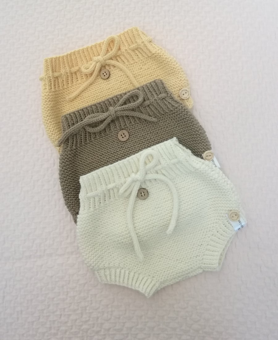 Hand knitted diaper cover, nappy pants , knickers ,bloomers