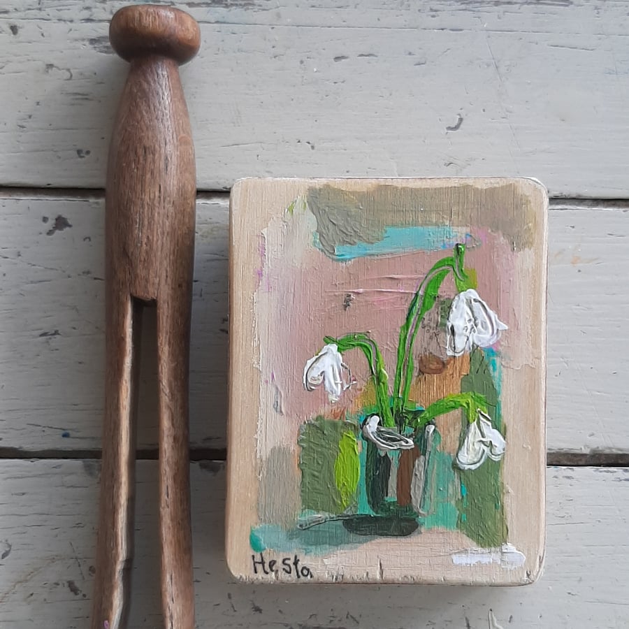 Miniature snowdrop painting 