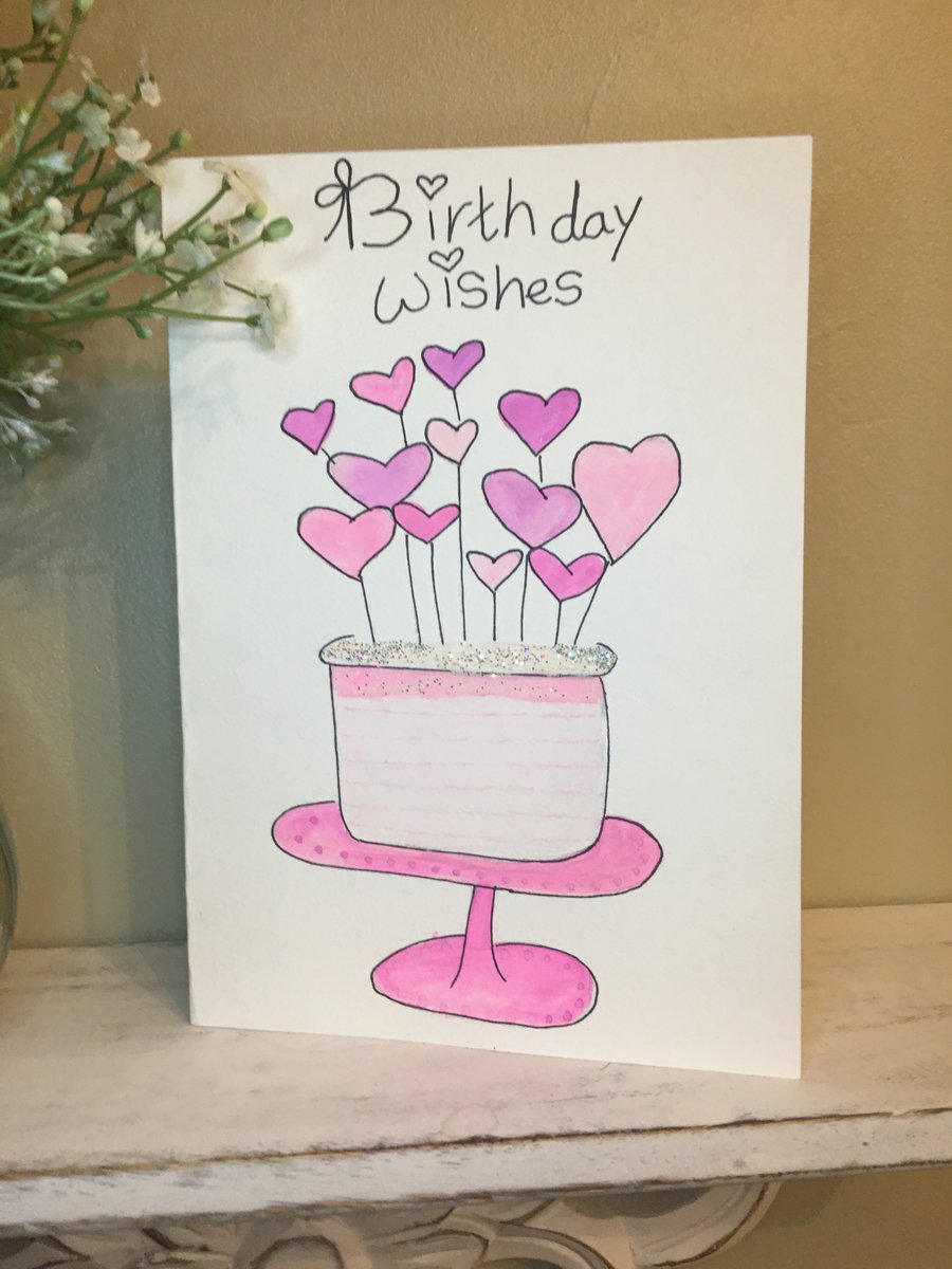 Birthday Cake Card - Birthday Card - Watercolour 
