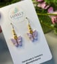 Lilac Butterfly Earrings, Charm Earrings, Handmade Jewellery 