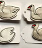 Embroidered Swan Bird Brooch - Image 2