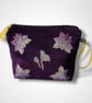 Lotus Flower Makeup Bag in Plum Velvet