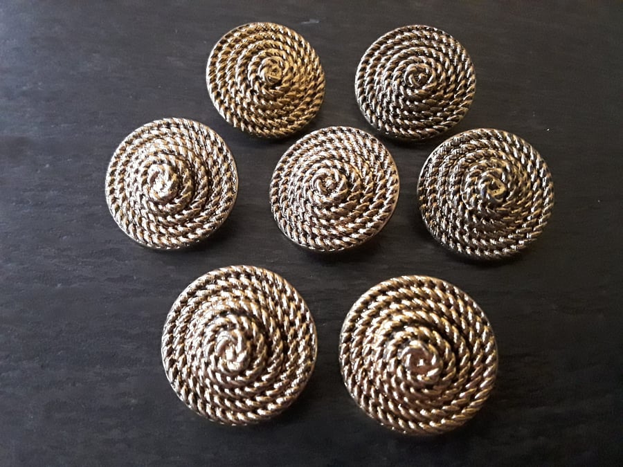 13 16" 20.3mm 32L Rope effect Knot Antique Gold Button x 5