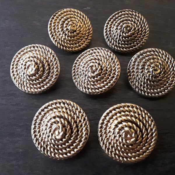 13 16" 20.3mm 32L Rope effect Knot Antique Gold Button x 5