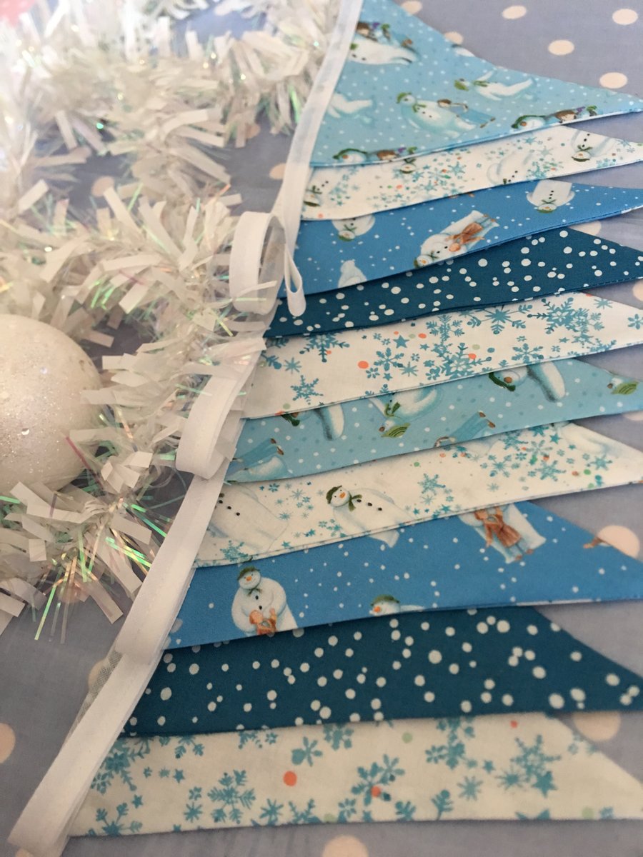 Christmas ,The snowman cotton fabric bunting wedding,party flags