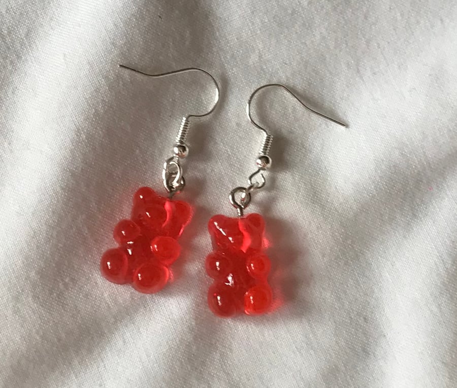 Red Gummy Bear Earrings