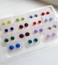 Fused Glass Stud Earrings - Frosted Clear - Image 4