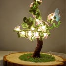 Cherry Blossom Tree Lamp – Handmade Whimsical Fairy Tree with Butterfly