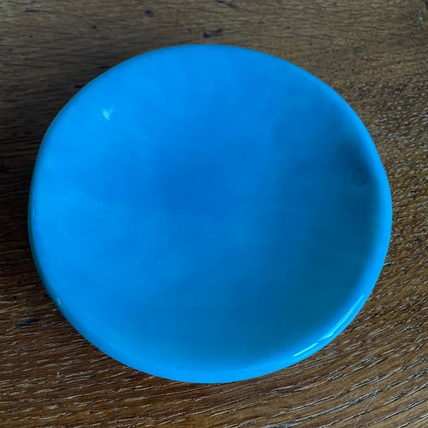 Aqua-blue ceramic dish