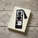 Punk Cat Bookmark with Tassel, Meowmento Photo Booth Design, Funny Bookmark