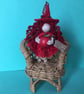 Tiny Wooden Apple Red Fairy Doll Decoration, Autumn Decoration, Halloween Witch