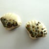 Ivory shells lampwork glass bead