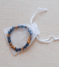 Ladies Tiger's Eye and Obsidian  Elastic Bead Bracelet - Image 2