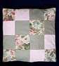 Pink and grey patchwork cushion cover. Sanderson print cushion - Image 1