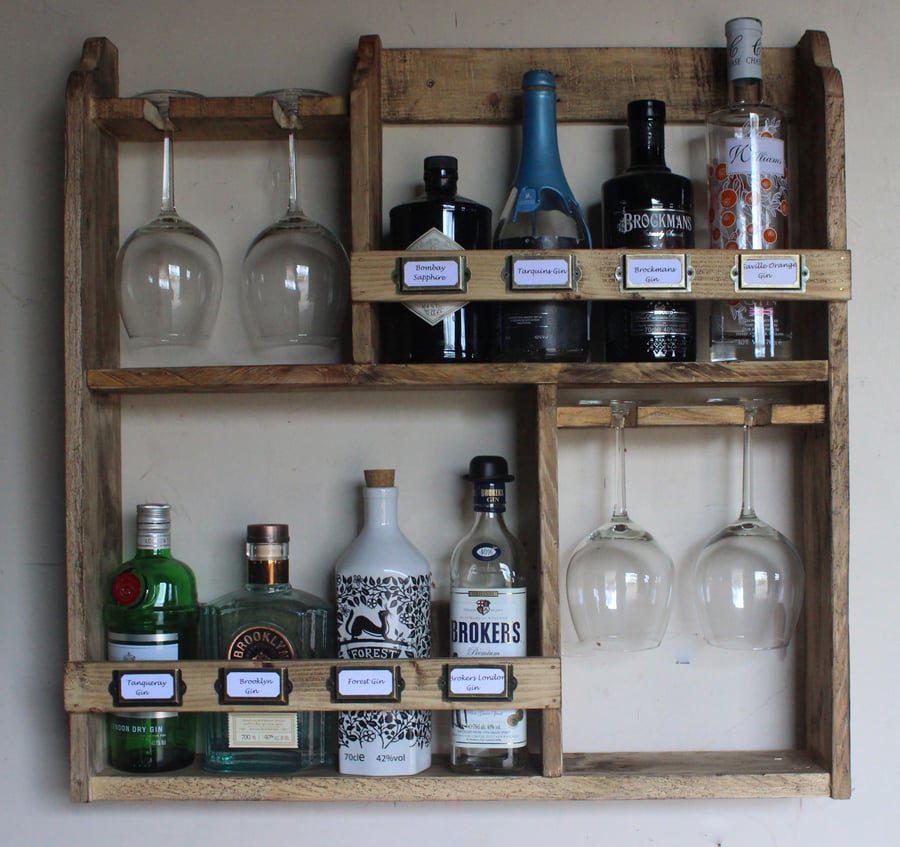 Gin rack, 8 bottles & 4 goblet glass's rack