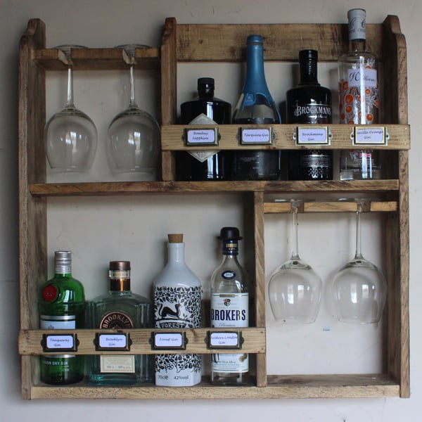 Gin rack, 8 bottles & 4 goblet glass's rack