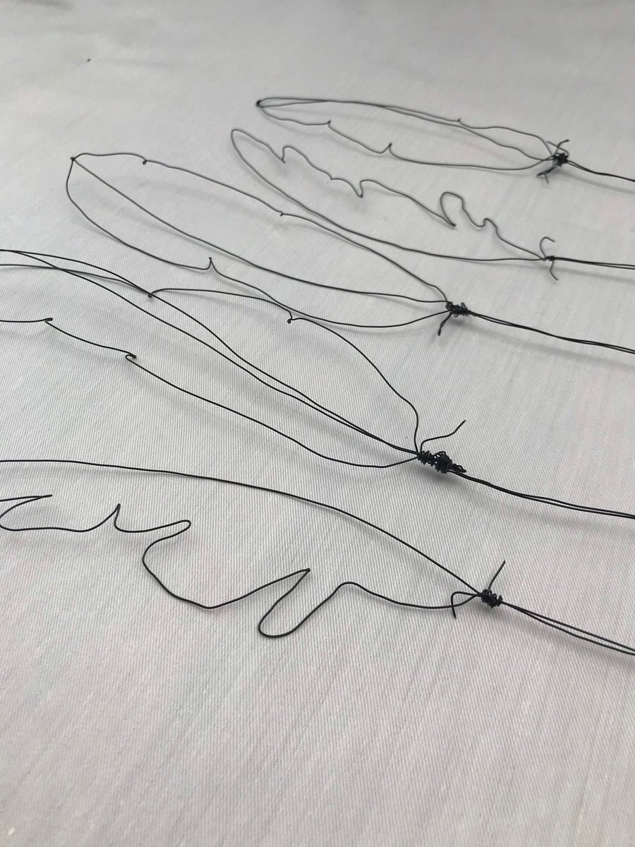 Handmade Wire Feathers-Wirework sculpture-everlasting wall decoration-Nature-Rem