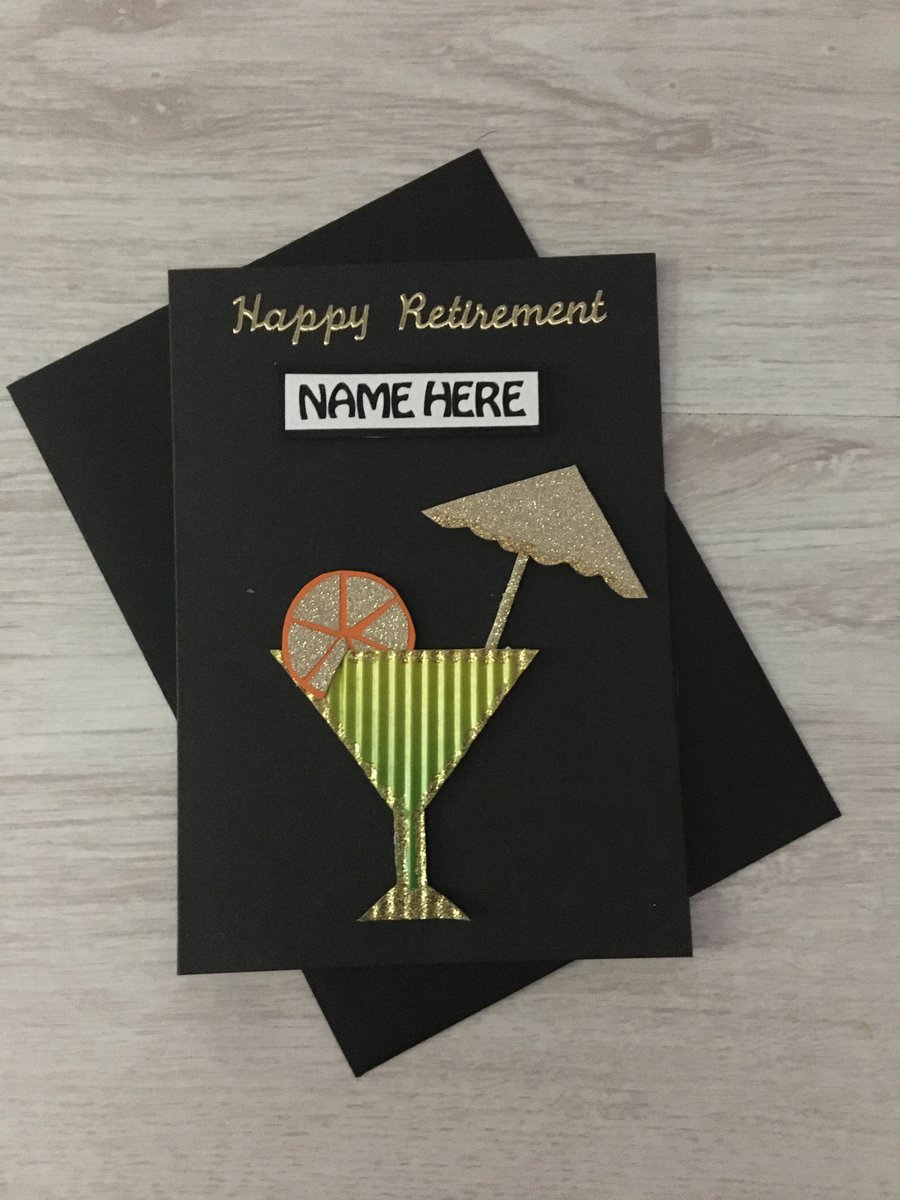 Cocktail Retirement Card