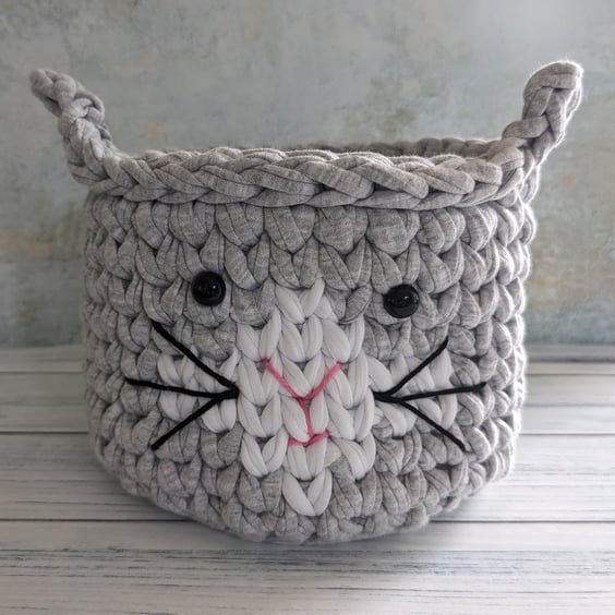 Cat face basket, Animal basket, Pet gift, Storage basket, cat lovers
