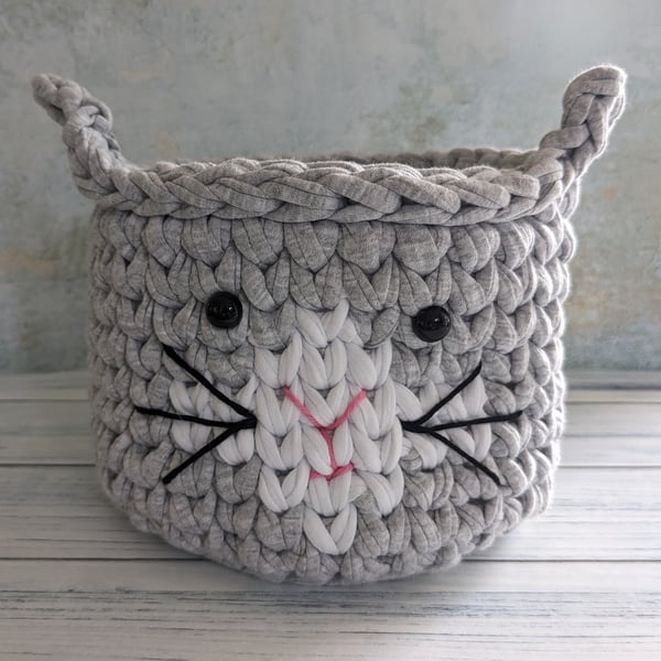 Cat face basket, Animal basket, Pet gift, Sorage basket, cat lovers