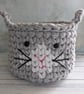 Cat face basket, Animal basket, Pet gift, Sorage basket, cat lovers
