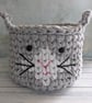 Cat face basket, Animal basket, Pet gift, Storage basket, cat lovers - Image 1