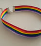 Pride Rainbow Satin Ribbon Choker Necklace with Adjustable Fastenings - Image 4