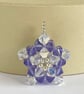 Handbag Charm, Purple Crystal Star, with a Chainmaille Chain and Keyring - Image 1