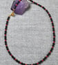 Black and Red Glass Beaded Necklace - Image 2