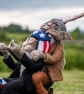 Harey Riders - Needlefelted Wool Sculpture - Hares riding a Harley Davidson - Image 2