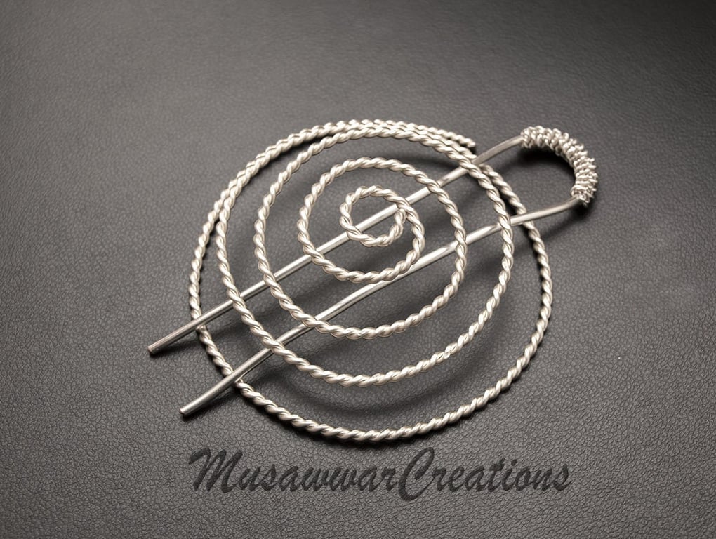 Silver plated copper Spiral bun cage ,hair bun holder,hair bun ,hair bun holder,